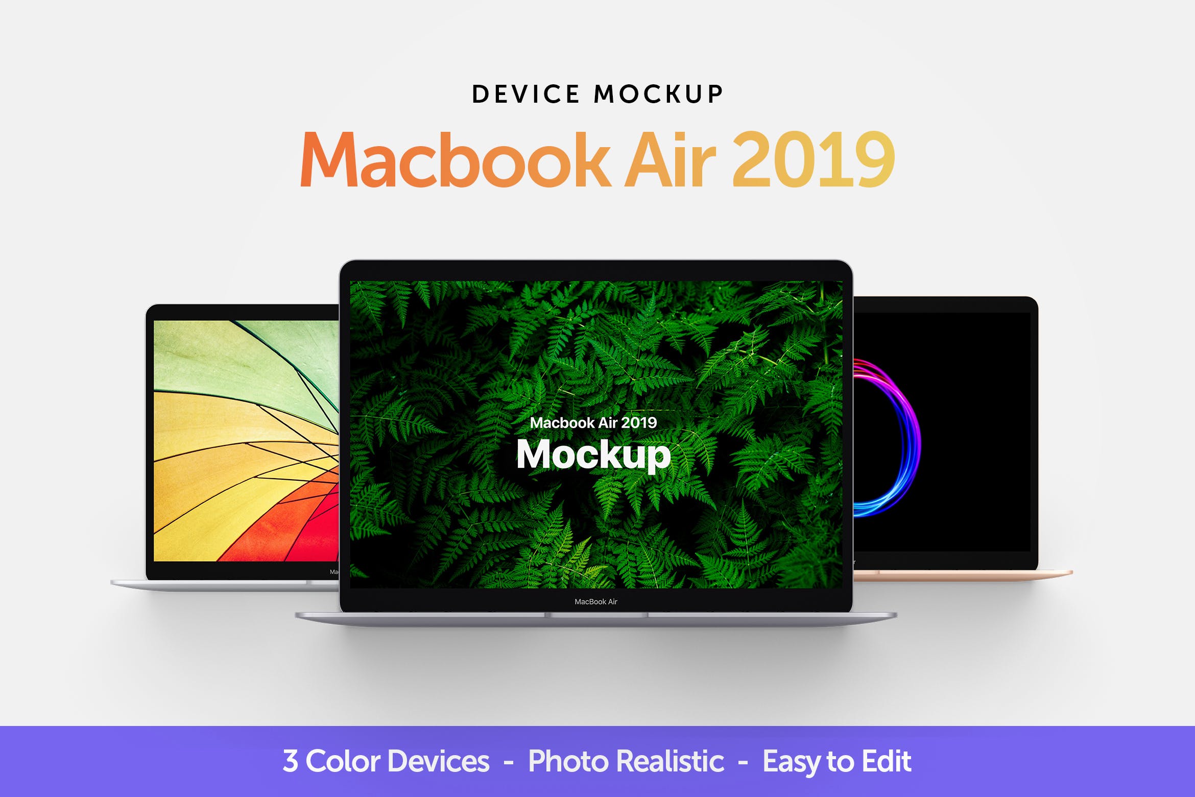 MacBook 2019版本Web网站设计案例展示样机 Macbook Air 2019 Mockup插图