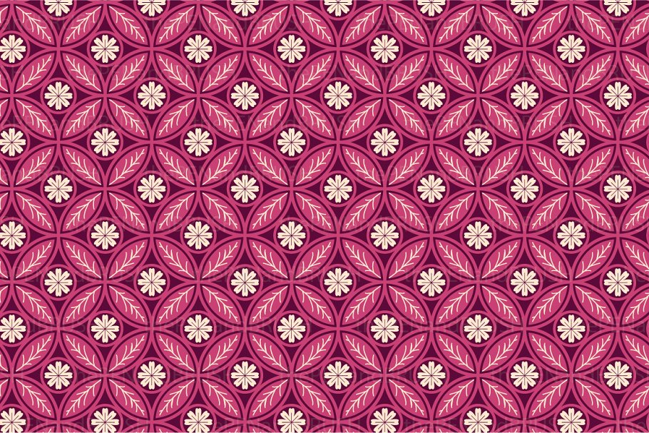 摩洛哥粉色风格装饰图案纸张纹理 Moroccan Pink Patterns – Vector插图(3)