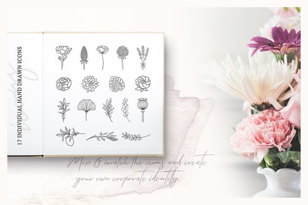华丽的水彩花卉品牌Logo设计套装 So Flowery Branding Kit + Watercolours插图(10)