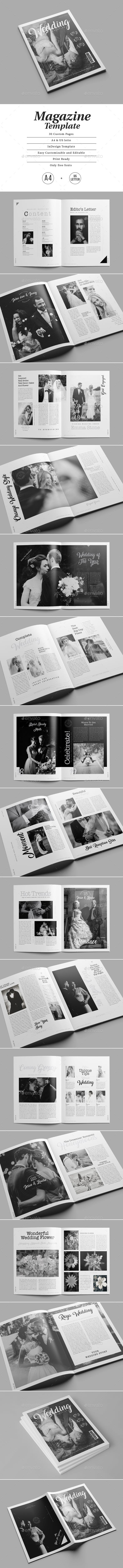 时尚优雅的婚礼杂志宣传册设计模板插图