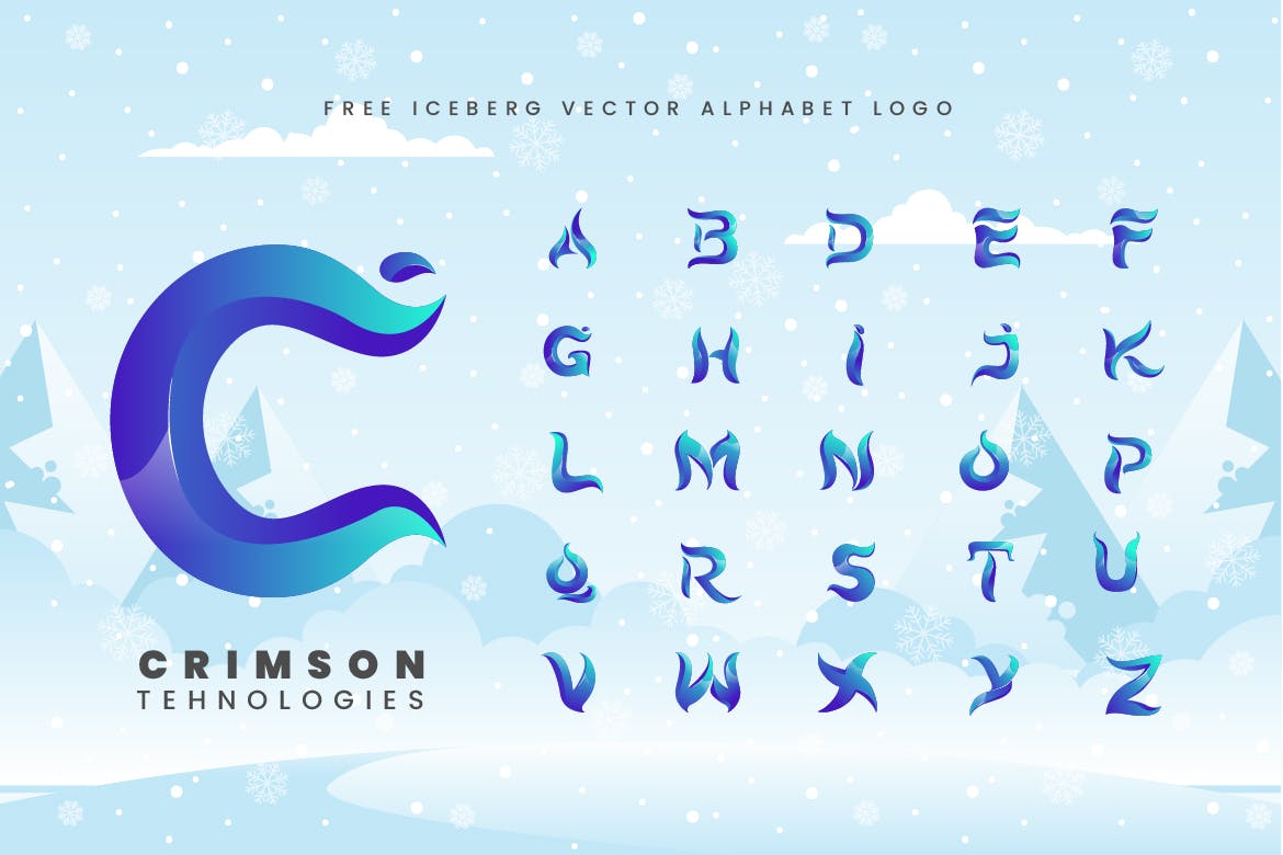 冰块冷酷风格装饰设计无衬线字体下载 Iceberg – Cold Unique Display Typeface插图2