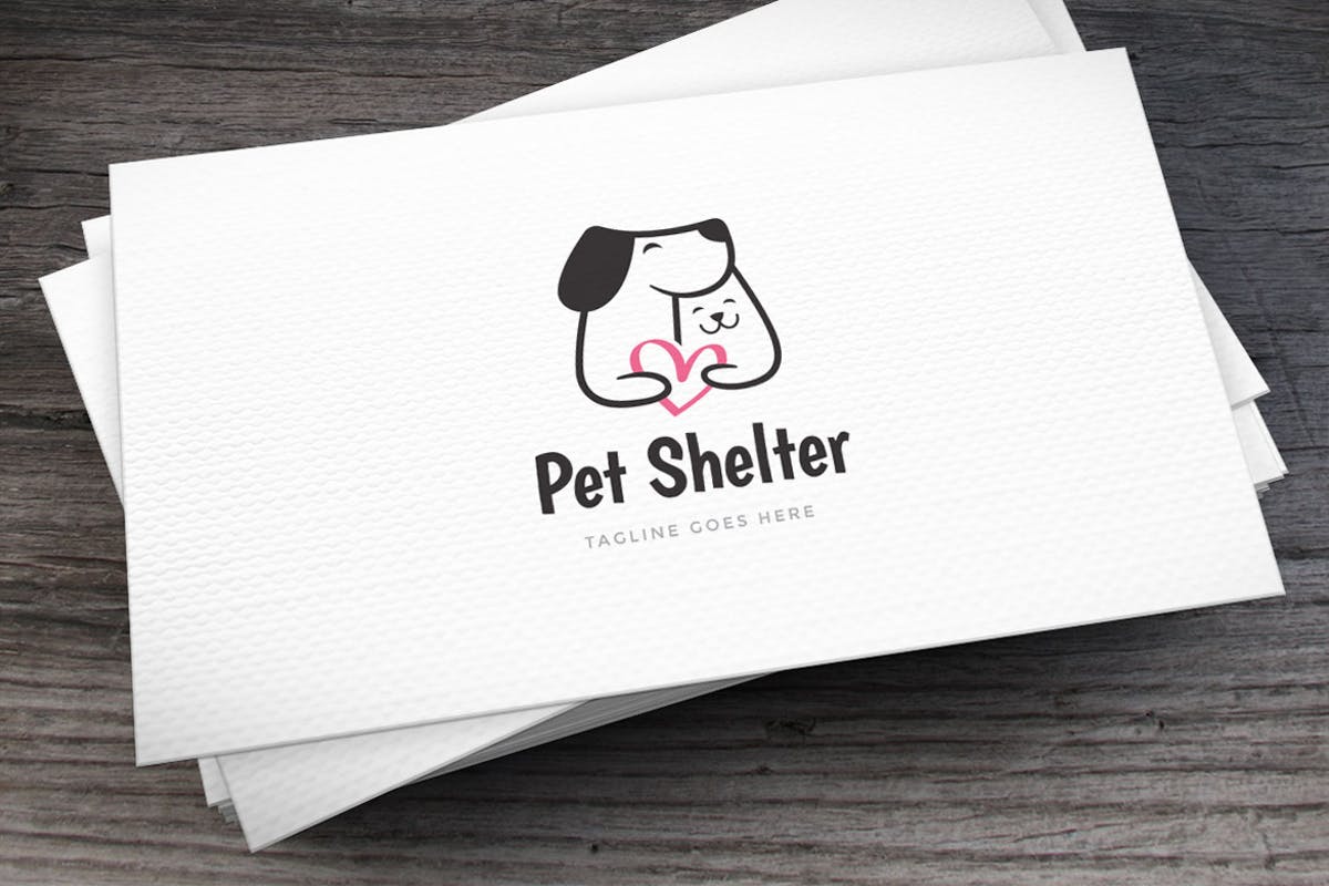 宠物收养所创意Logo设计模板 Pet Shelter Logo Template插图