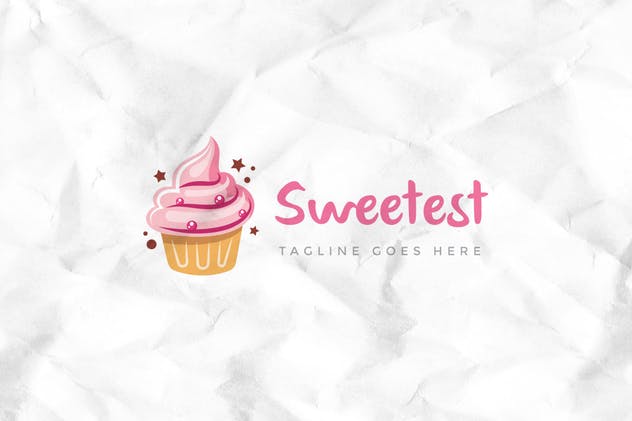 甜点雪糕品牌Logo模板 Sweet Queen Logo Template插图(1)