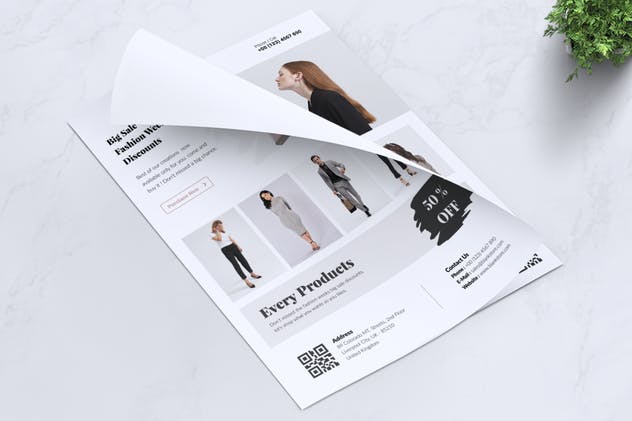 极简主义设计风格时尚品牌促销广告海报设计模板 BLANK Minimal Fashion Flyer插图(7)