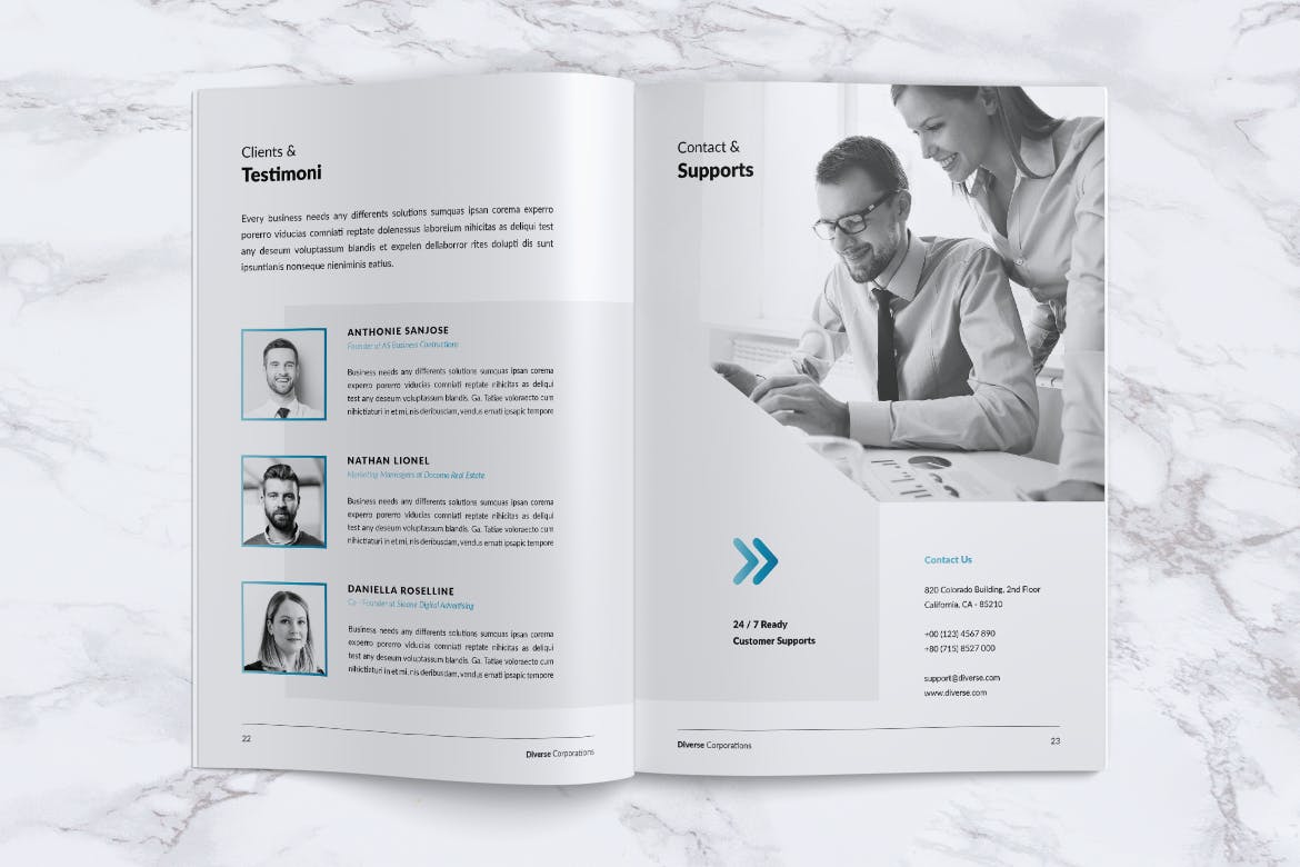 多元化大型公司简介企业画册设计模板 DIVERSE Professional Company Profile Brochures插图11
