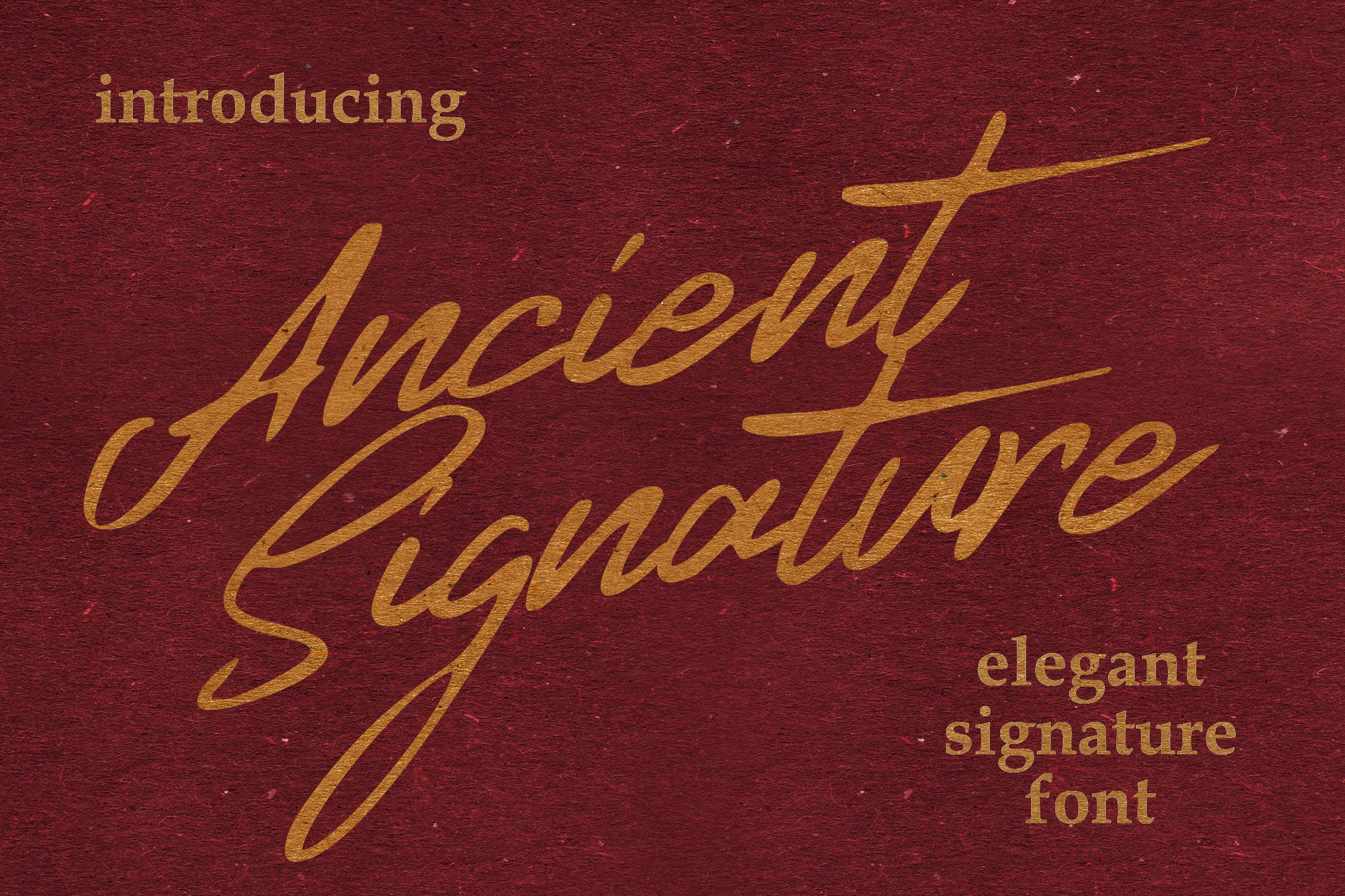 复古英文钢笔签名手写字体 Ancient Signature插图