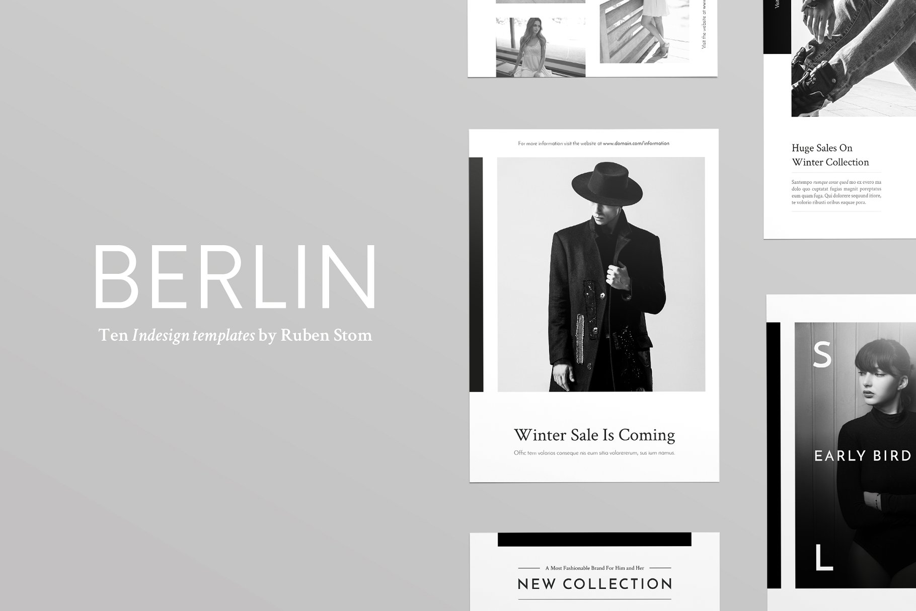现代简约杂志宣传传单模板 Berlin Flyer Templates插图