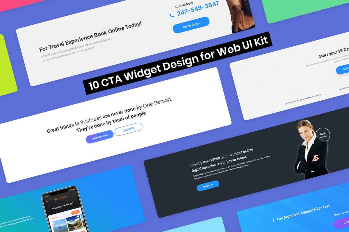 10款网站设计CTA页面设计UI套件 10 CTA Widget Design for Web-UI Kit插图