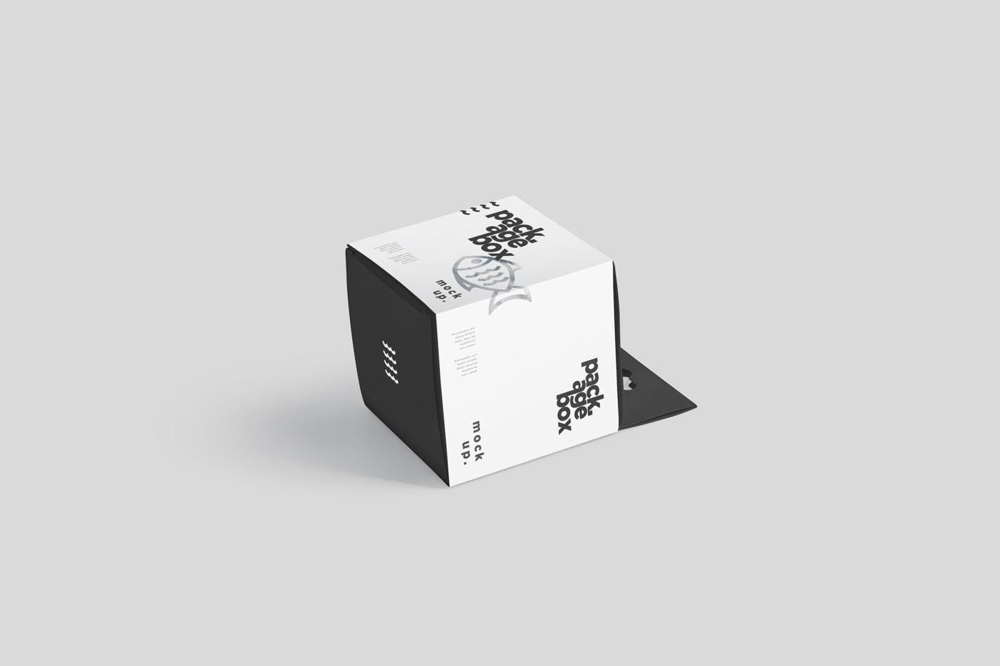 挂耳式方形产品包装盒样机模板 Package Box Mockup Set – Square With Hanger插图4