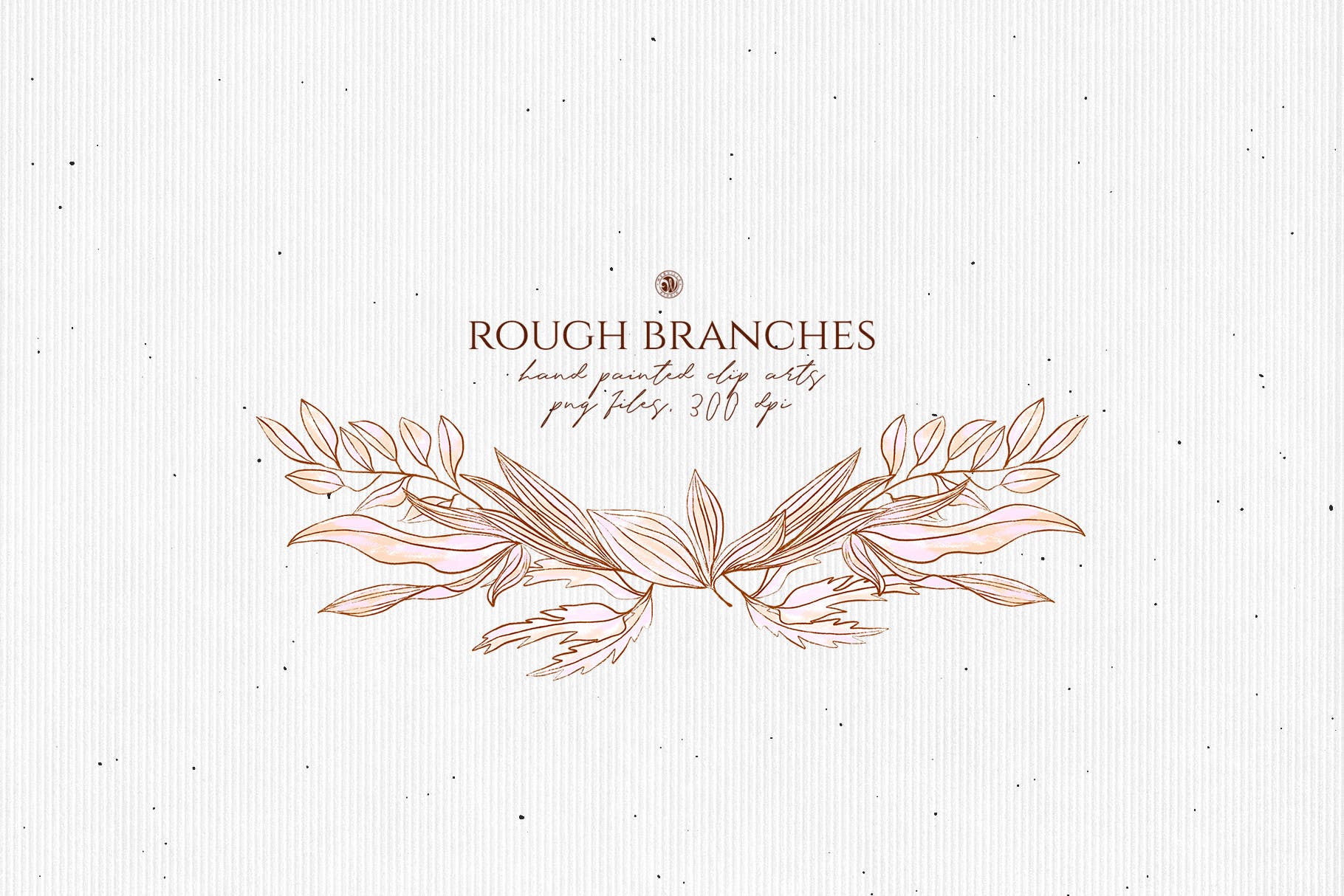 高清手绘橄榄枝叶PNG素材 Rough Branches插图(2)