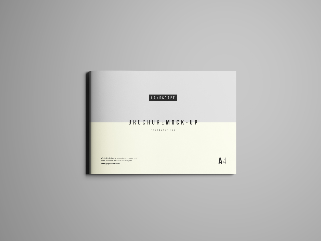 品牌宣传画册内页排版设计PSD样机 Landscape Brochure Mockup PSD插图(3)
