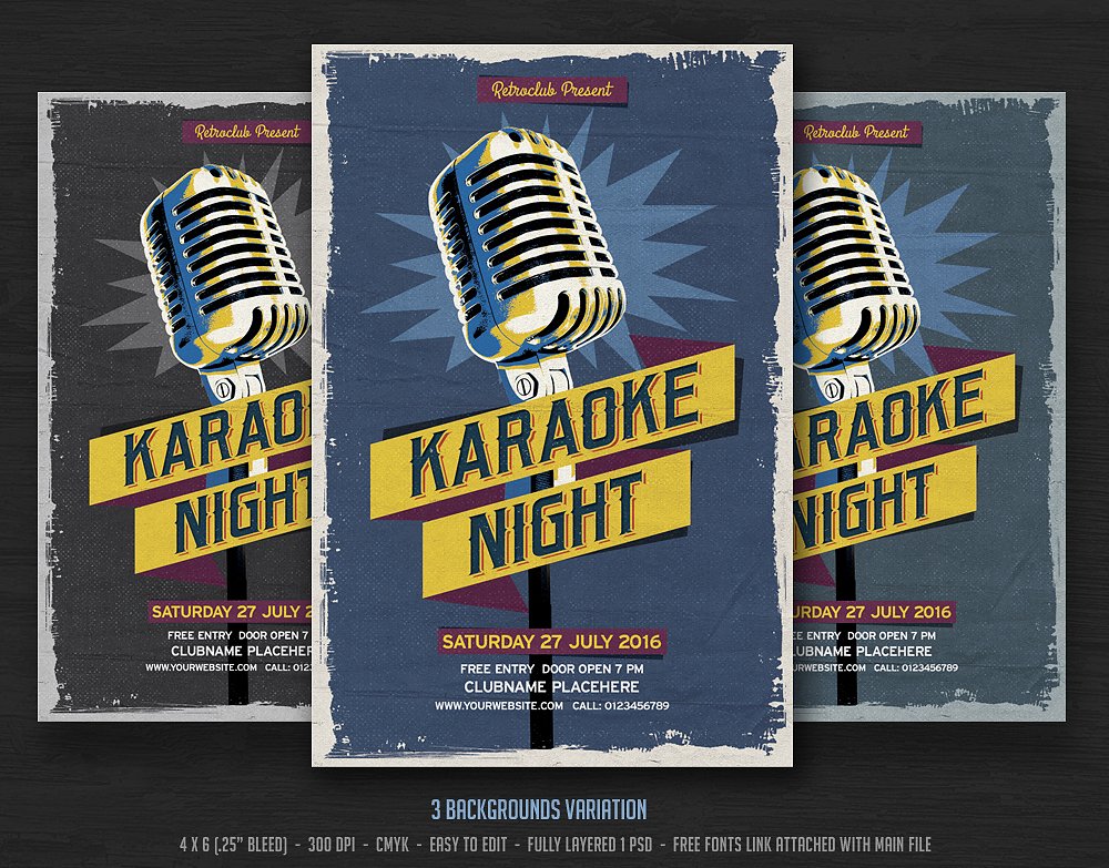 量贩KTV营销活动宣传模板 Karaoke Night插图