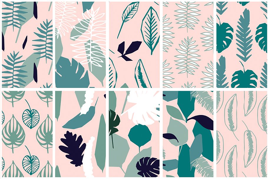 热带丛林矢量图案纹理 Jungle Tropics- Vector Patterns插图(8)