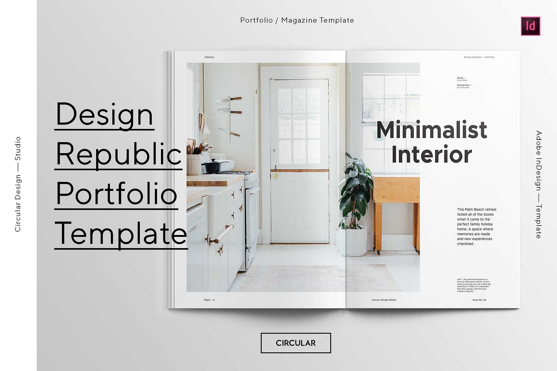 第一素材下午茶：时尚简约风格的画册手册宣传册楼书InDesign设计模板插图