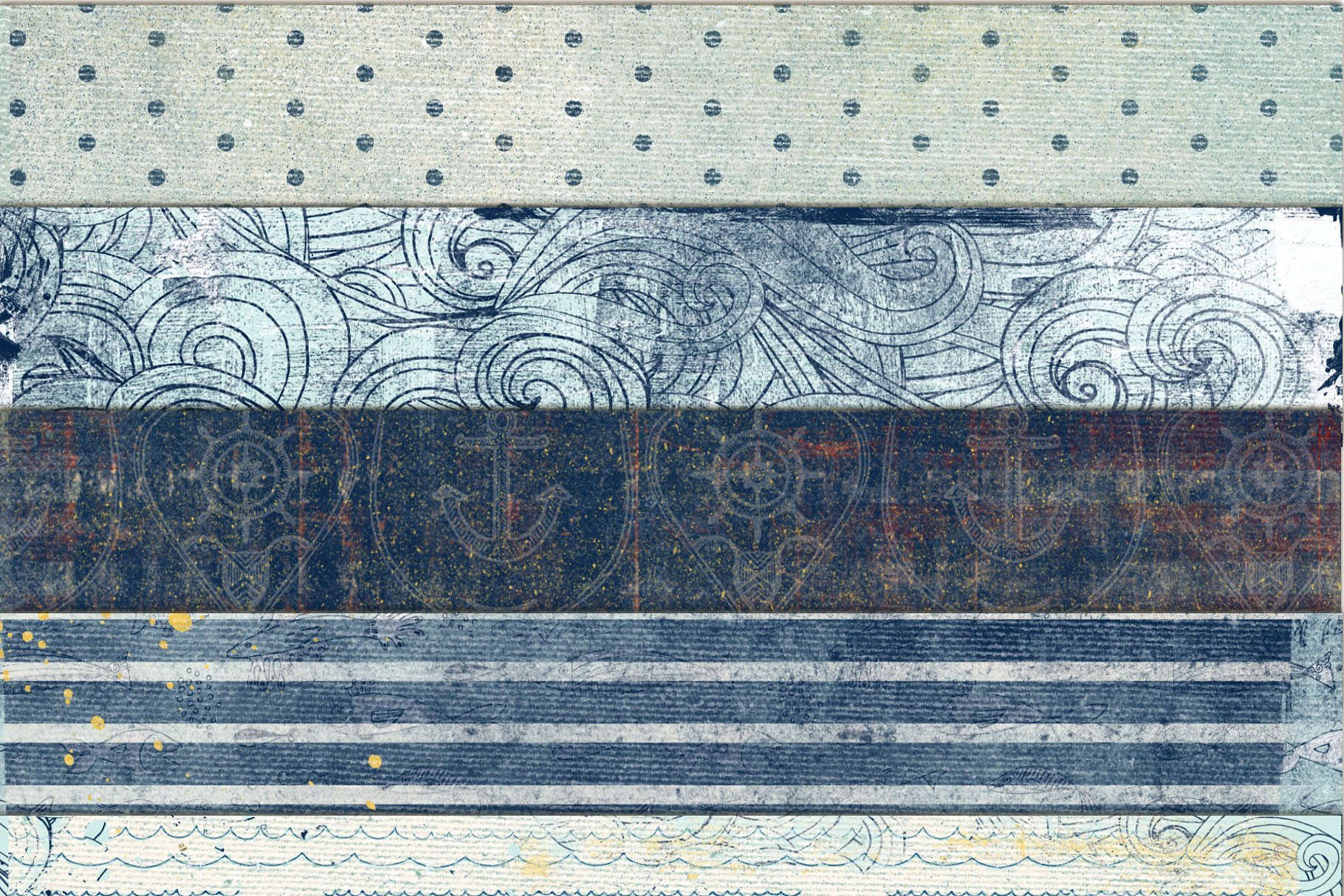 日式航海主题数码纸张纹理 Nautical Digital Paper, Textured插图(5)