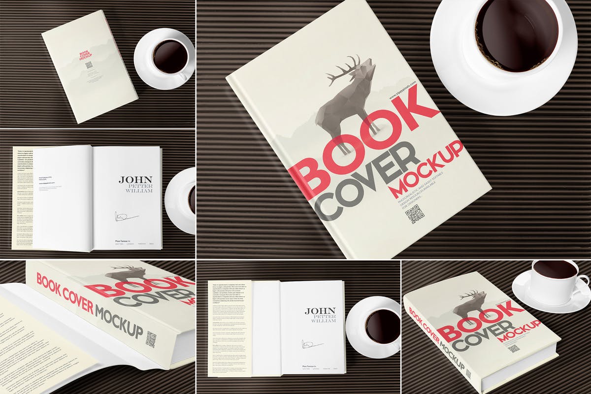 精装封面厚书籍外观设计样机模板 6 Book Mockups插图