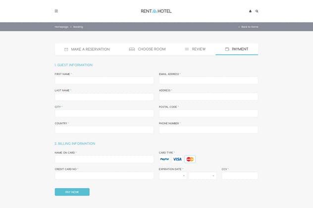 酒店在线预订系统网站PSD模板 Rent a Hotel – Booking Website PSD Template插图(6)