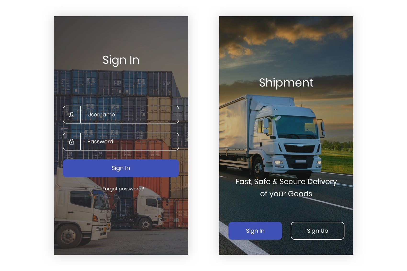 物流运输APP用户界面设计UI套件PSD模板 Shipment – Logistic & Transport UI Kit (Photoshop)插图1