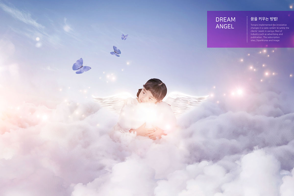 梦幻天使儿童主题创意海报设计插图