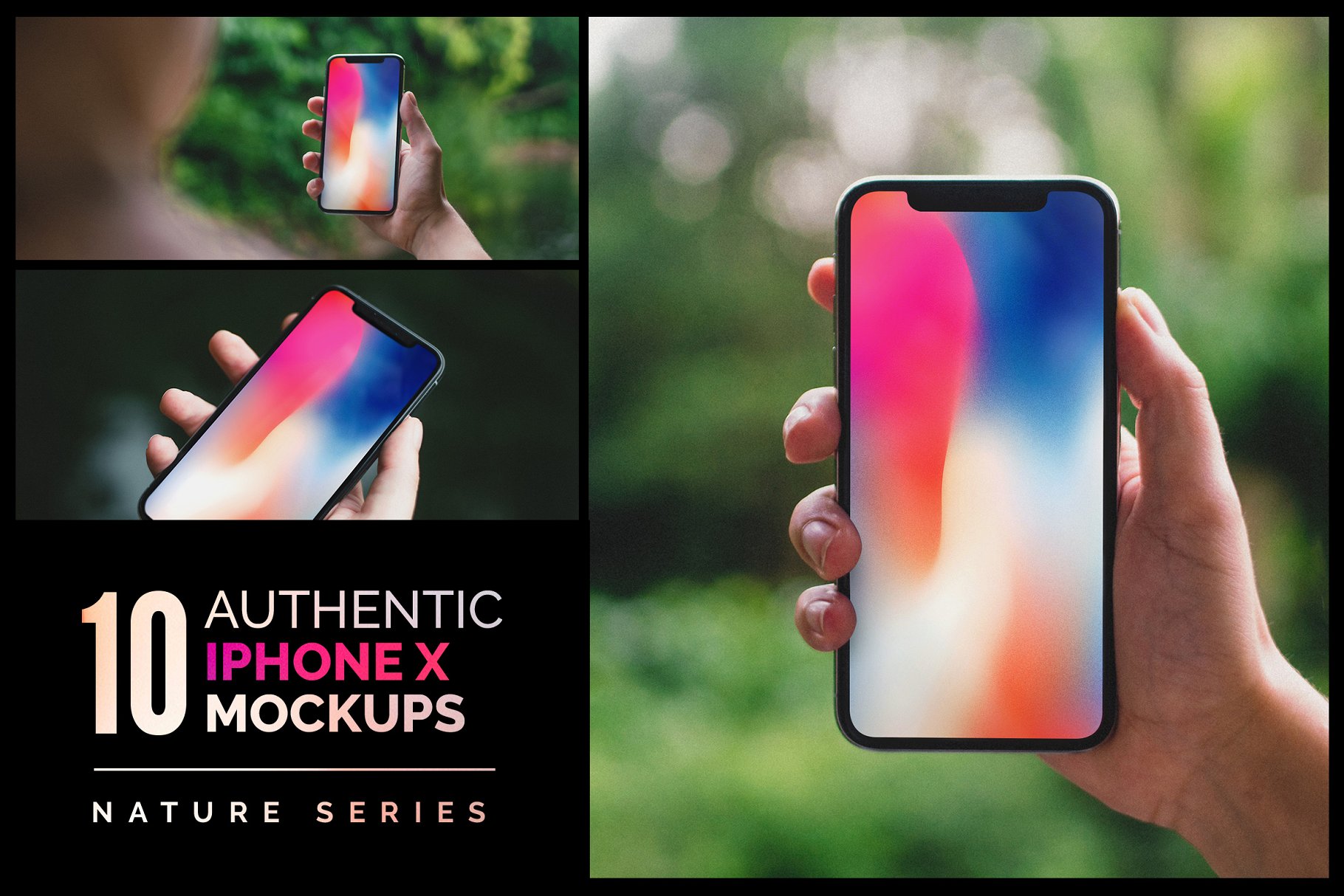 10个逼真手持iPhone X样机模板 10 Authentic iPhone X Mockups插图