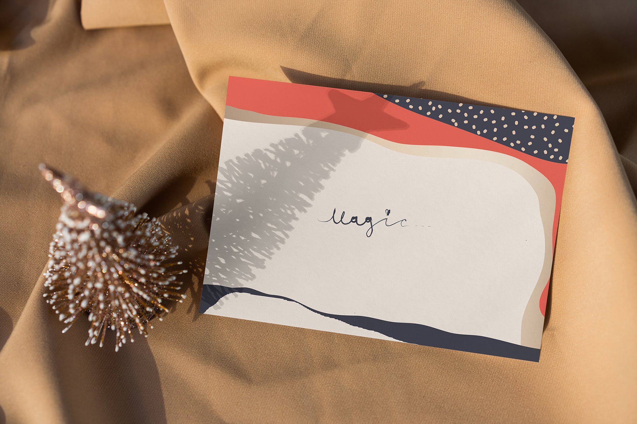 圣诞节明信片设计图预览样机模板 Christmas Postcard Mock-Ups插图12
