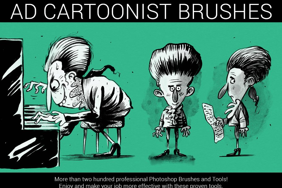 漫画手绘设计必备PS笔刷 The Cartoonist Brushes插图(1)