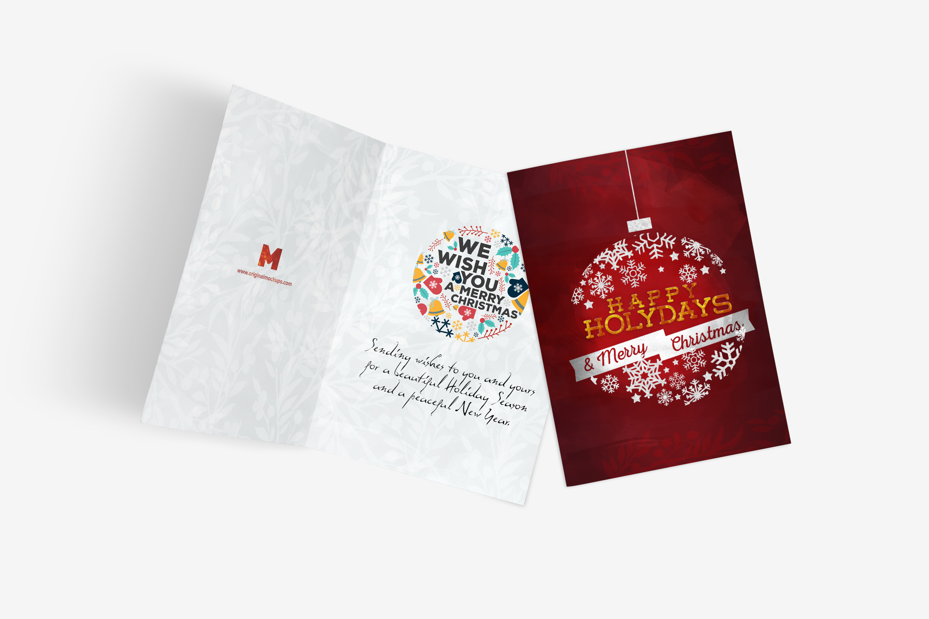 贺卡封面及内页排版设计图预览样机06 Greeting Card Mockup 06插图