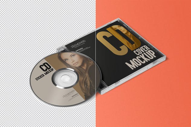 音乐CD光盘&包装盒样机 CD Label & Case Mockups插图(2)
