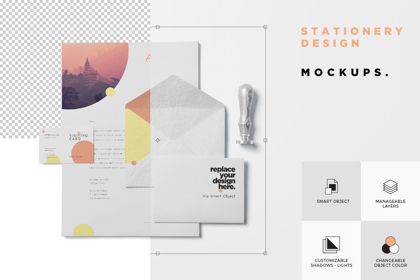 品牌VI体系设计方案办公用品预览图样机模板 5 Stationery Design Mockups插图(6)