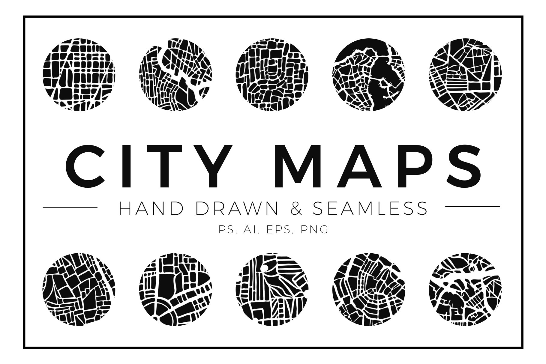 抽象城市地图纹理素材包 Abstract City Map Patterns插图
