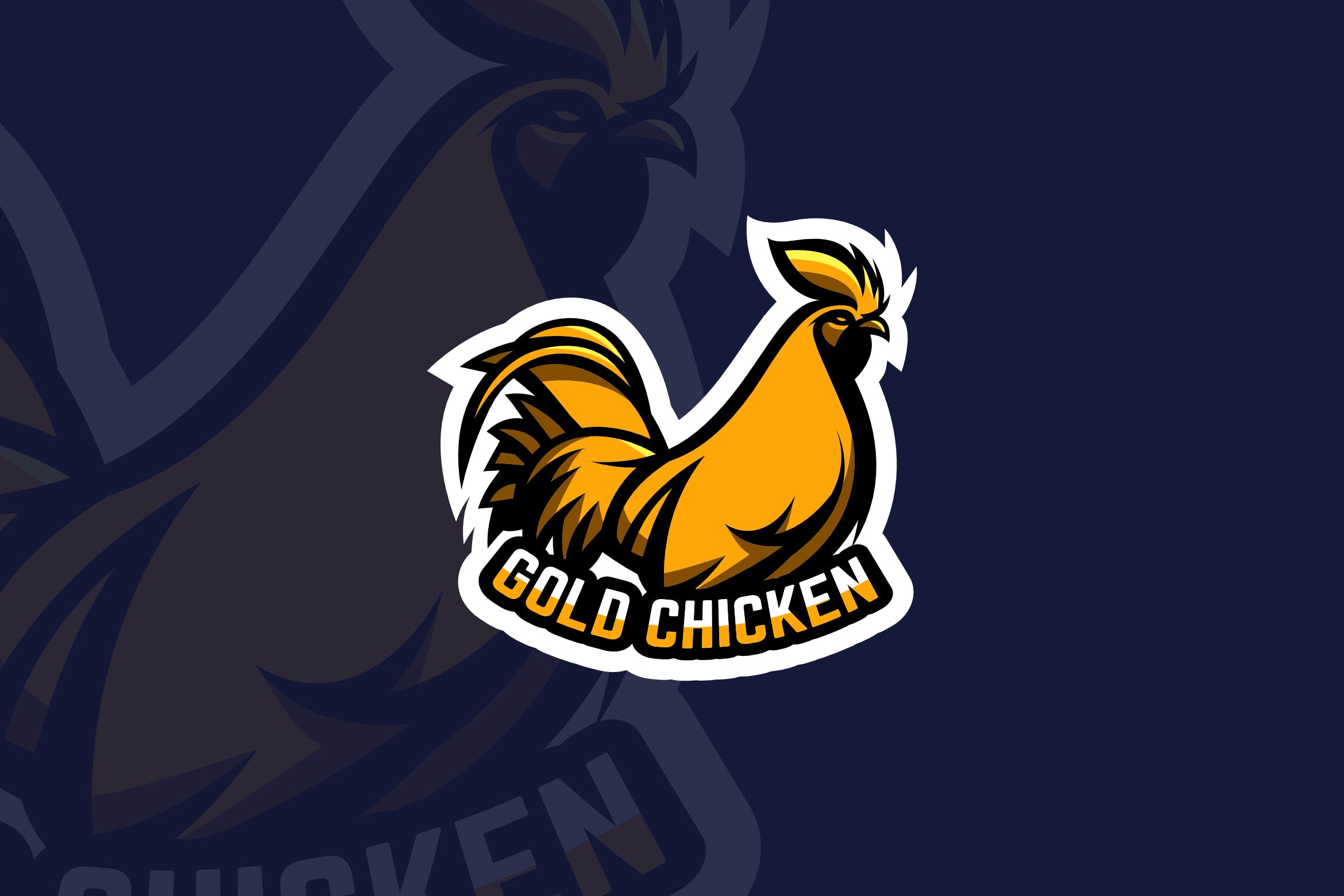 金鸡吉祥物&电子竞技Logo设计模板 Gold Chicken – Mascot & Esports Logo插图