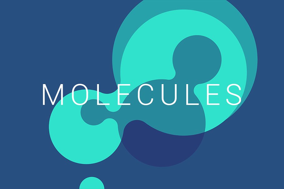 抽象分子结构扁平化风格背景v01 Molecules | Flat Backgrounds | V01插图4