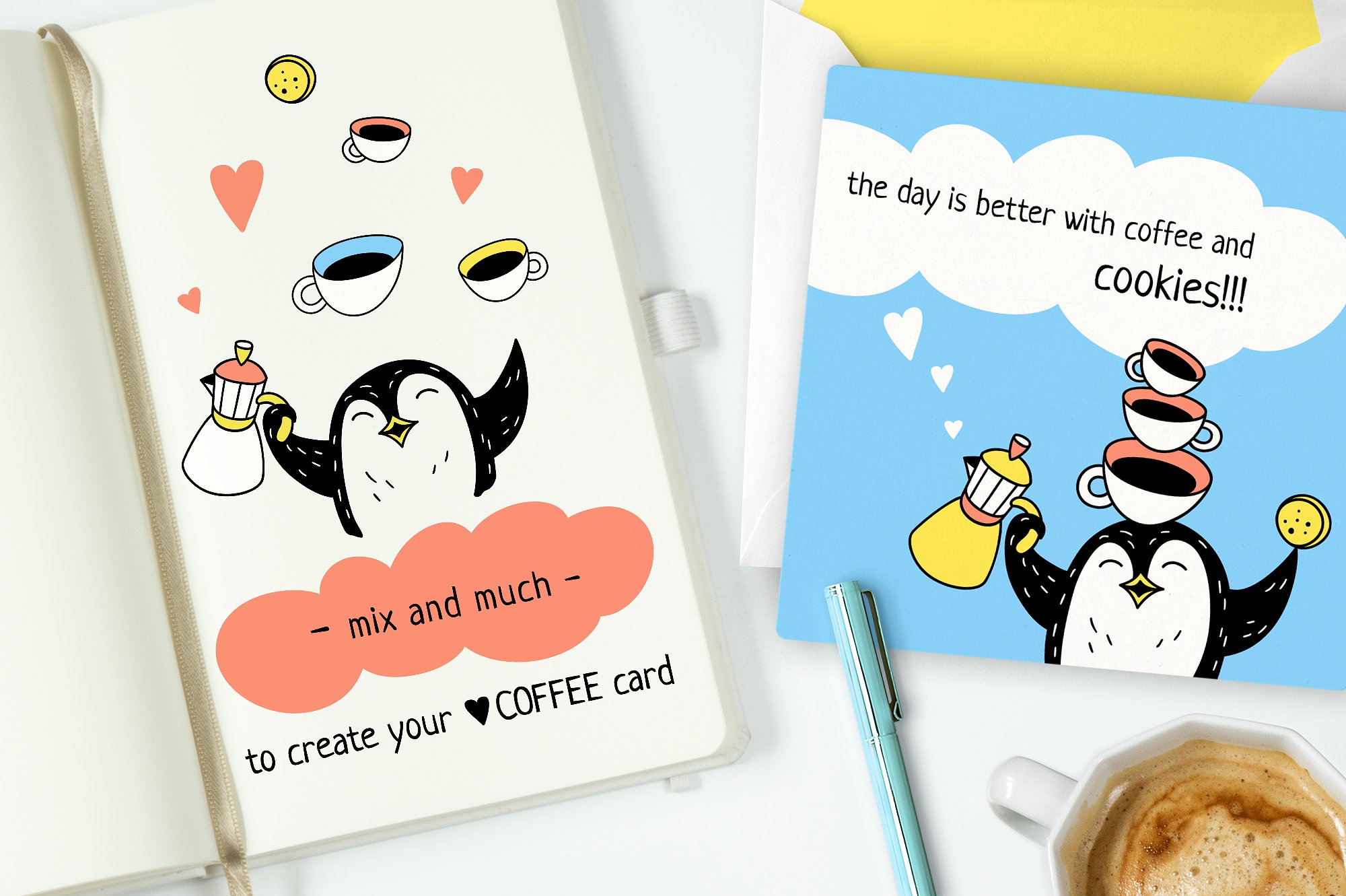 EVERY EARLY BIRD NEEDS COFFEE-手绘卡通咖啡插图素材下载[eps,png]插图7