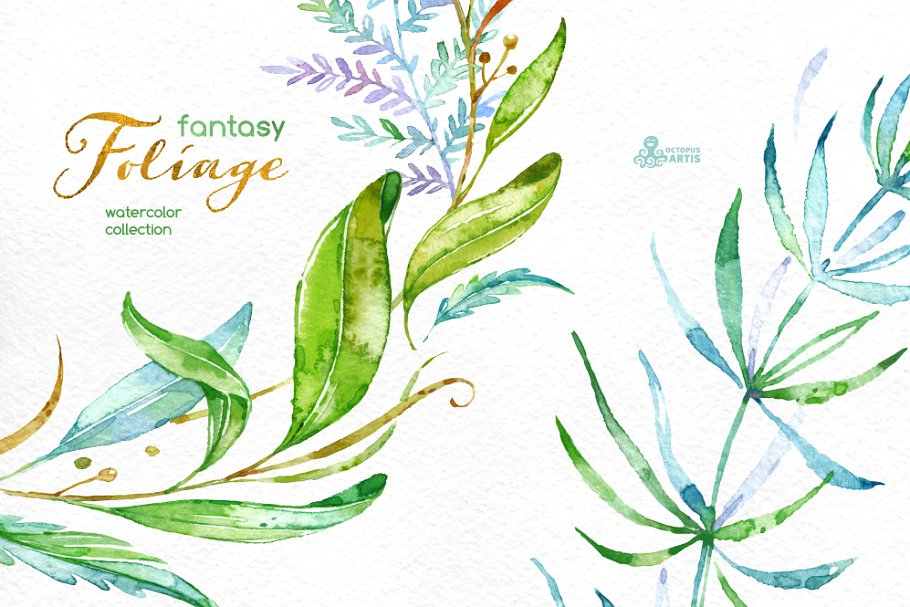 梦幻花卉插画素材 Fantasy Foliage. Floral collection插图(3)
