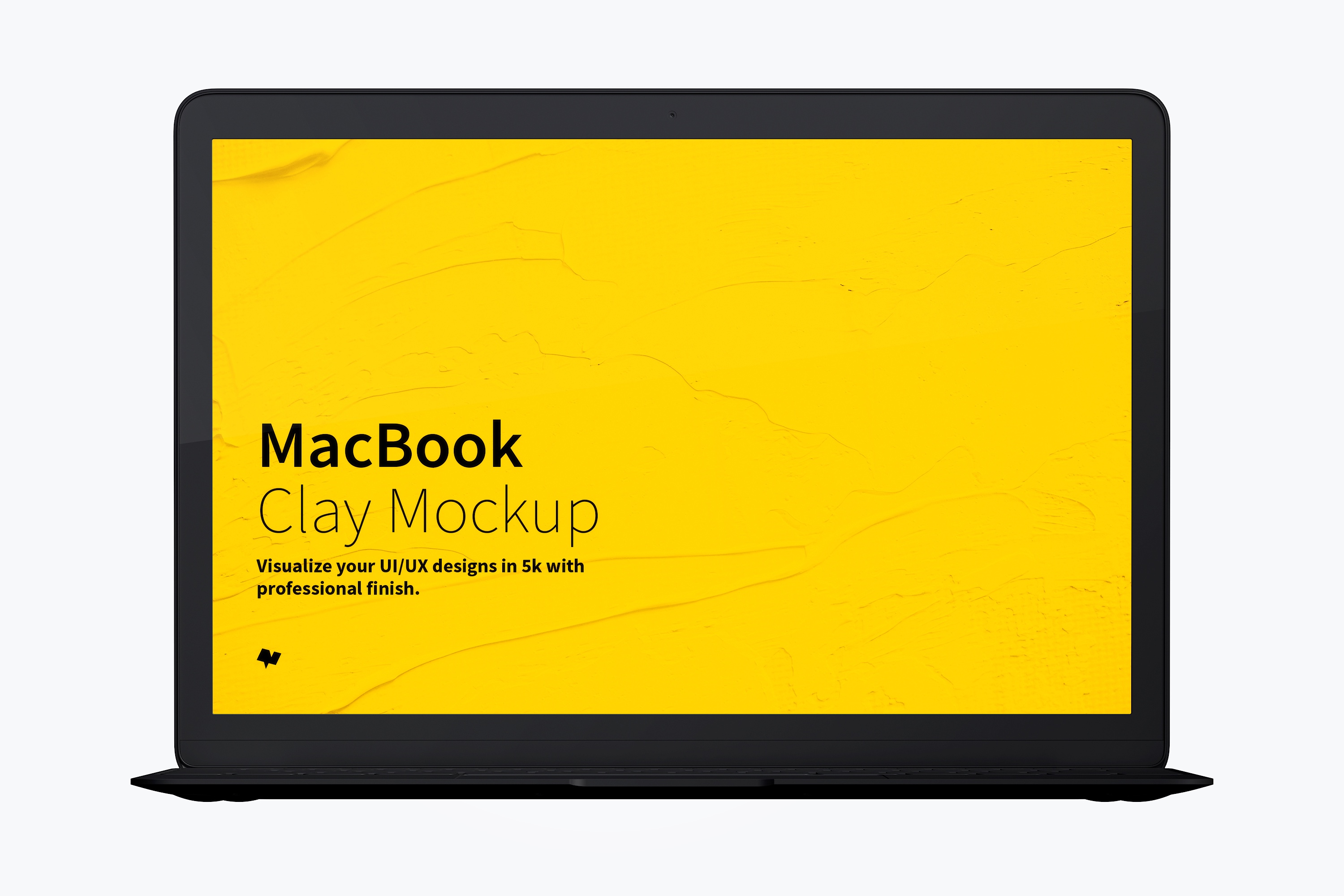 MacBook笔记本电脑Web网页界面设计效果图前视图样机 Clay MacBook Mockup, Front View插图4