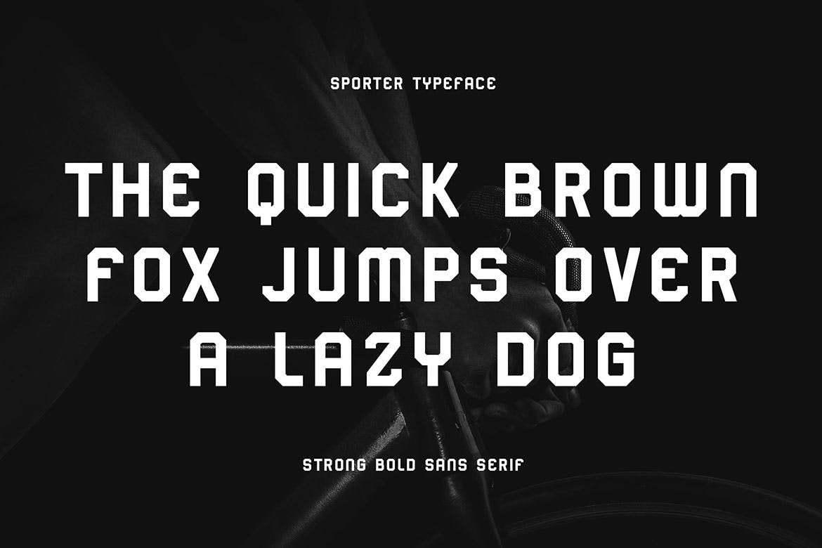 棱角分明运动风格无衬线英文字体 Sporter – Sporty Display Typeface插图1