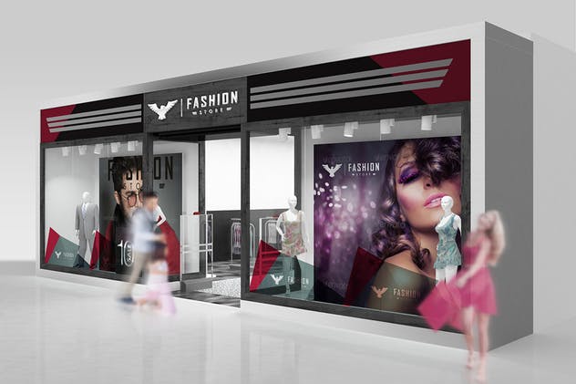 时尚服装门店橱窗样机模板 The Mockup Branding for Fashion Store插图(2)