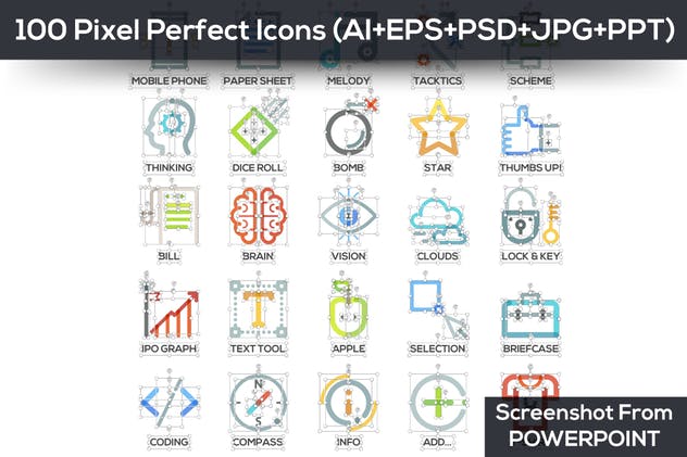 数码手绘线条信息图表类型PPT幻灯片模板 Outline Powerpoint Presentation插图(4)