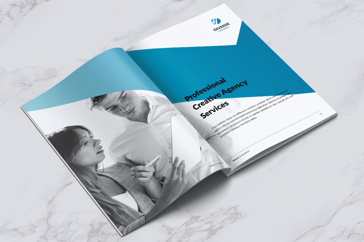 多元化大型公司简介企业画册设计模板 DIVERSE Professional Company Profile Brochures插图6