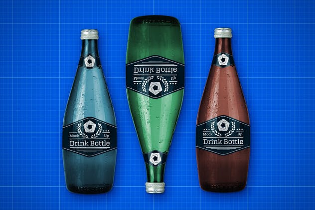 饮料玻璃瓶外观包装样机模板v2 Drink Bottle Mockup V.2插图(11)