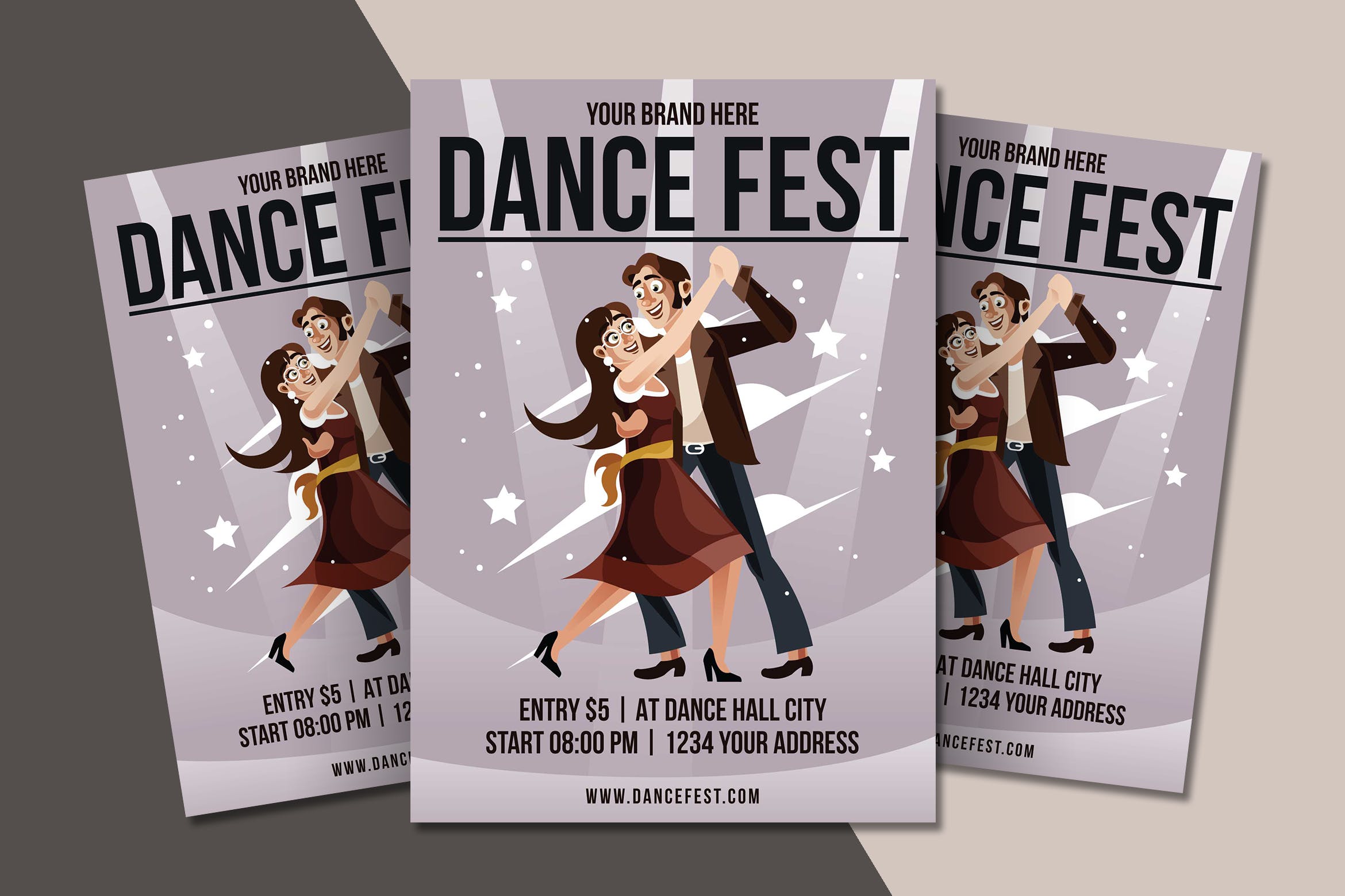 舞蹈节活动宣传/舞蹈培训机构宣传海报传单设计模板 Dance Festival Flyer Template插图