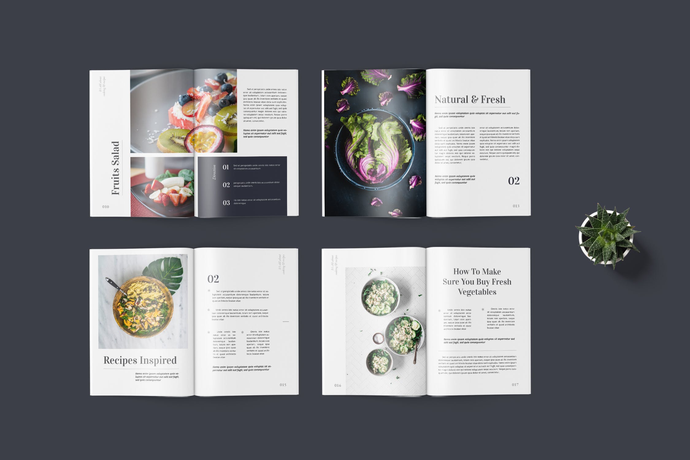 高端美食杂志排版设计模板 Food Magazine Template插图(4)