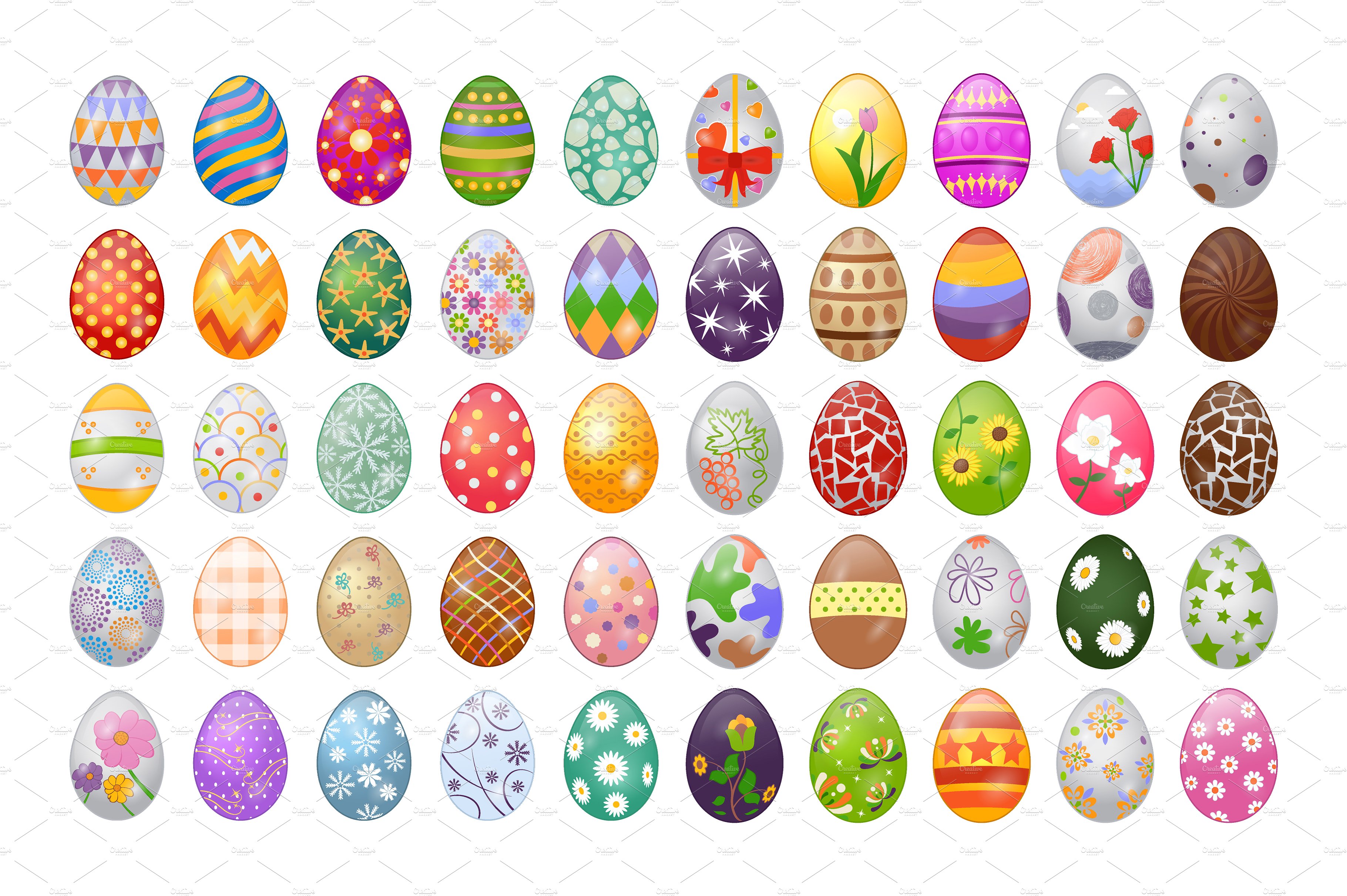 95个复活节矢量彩蛋图标 95 Easter Egg Vector Icons插图