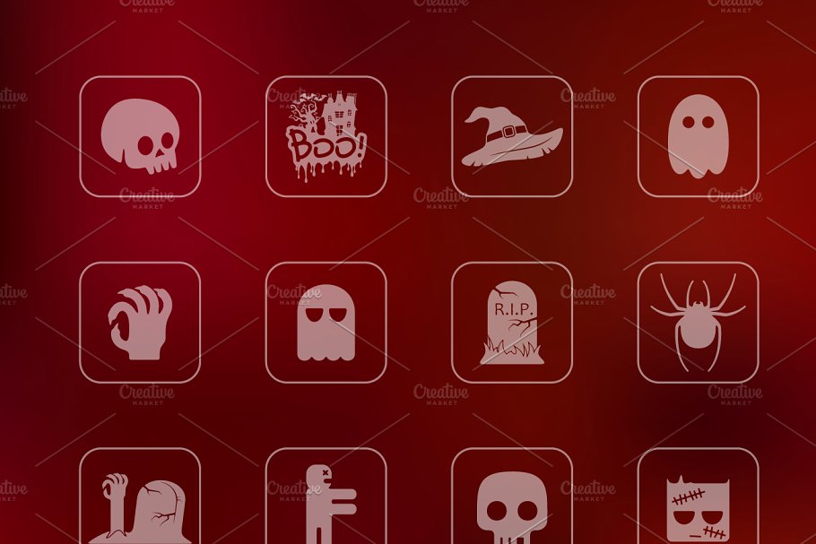 48个万圣节矢量图标集合 48 HALLOWEEN icons插图(2)