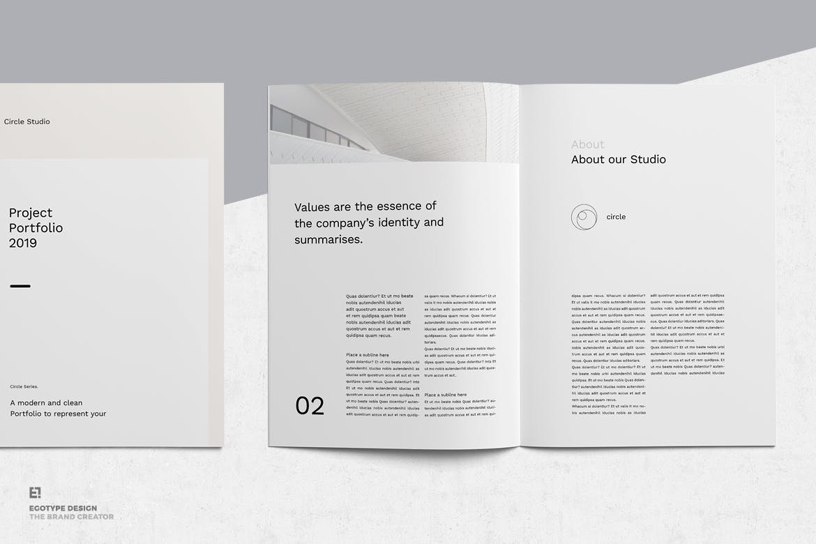 极简主义企业案例集画册设计模板 Portfolio插图(1)