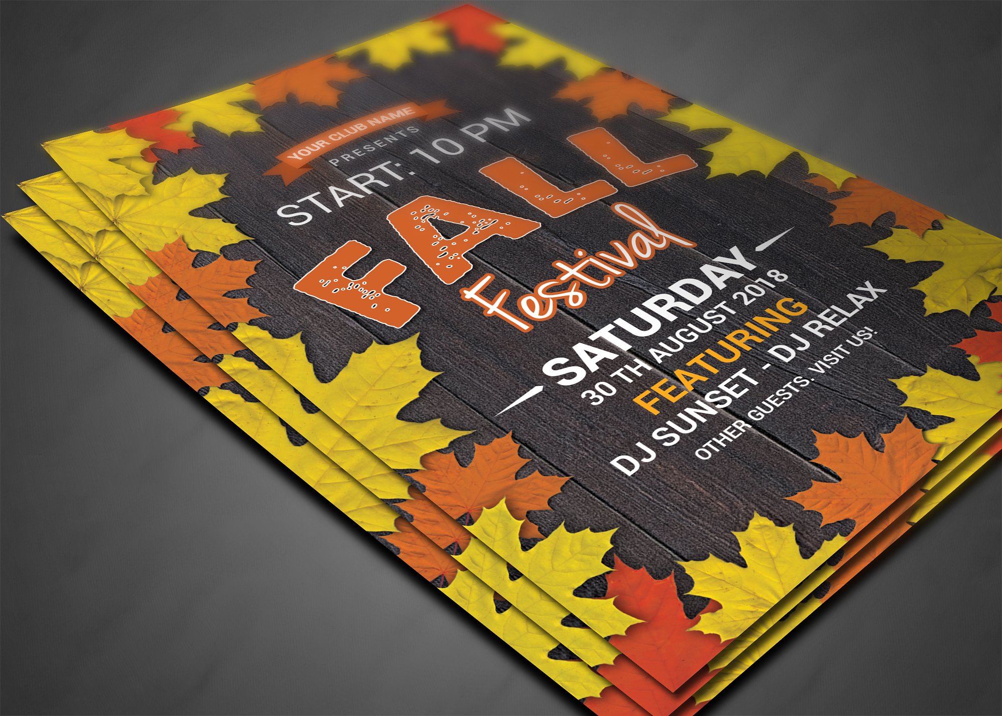 秋季节日宣传海报设计模板 Fall Festival Flyer插图(2)