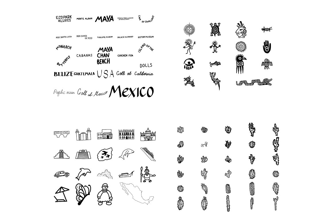 漂亮的墨西哥地图卡通插画矢量素材下载[ai,eps,png,jpg]插图(6)