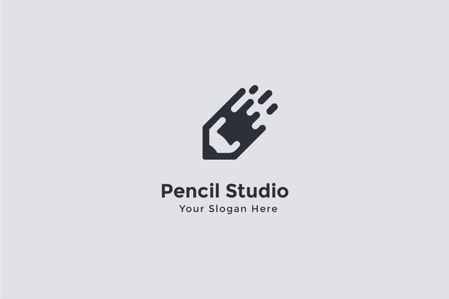 铅笔图形创意Logo设计模板 Pencil Studio Logo Template插图3