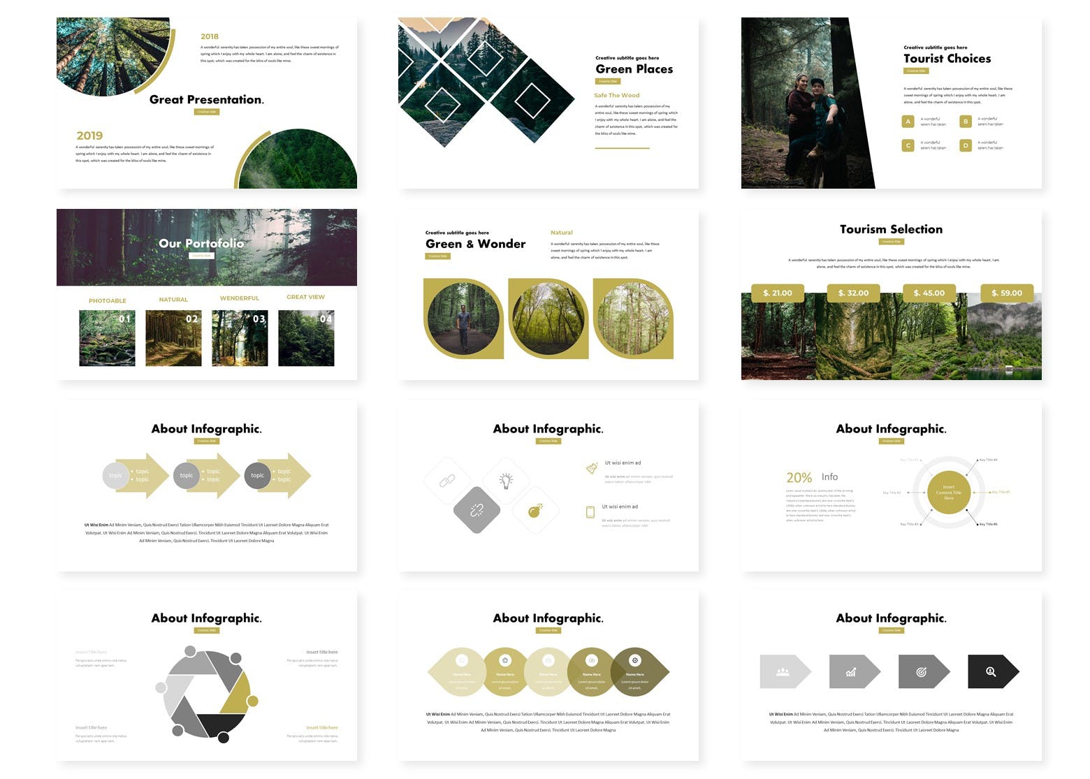 森林/风景/景观项目规划谷歌幻灯片设计模板 Fresher – Google Slides Template插图2