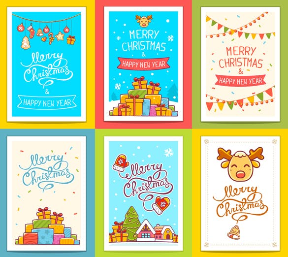 圣诞节主题贺卡设计模板合集 Big collection of christmas cards插图(3)